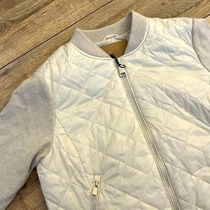 Massimo Dutti Cream Bomber Jacket